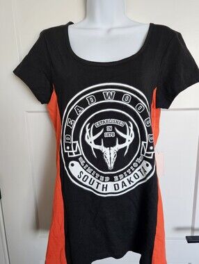 NWT Vance Biker Wear Tee Shirt - Orange and Black LARGE